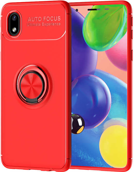Galaxy A01 Core Kılıf Mnc Ravel Silikon Kapak-Kırmızı