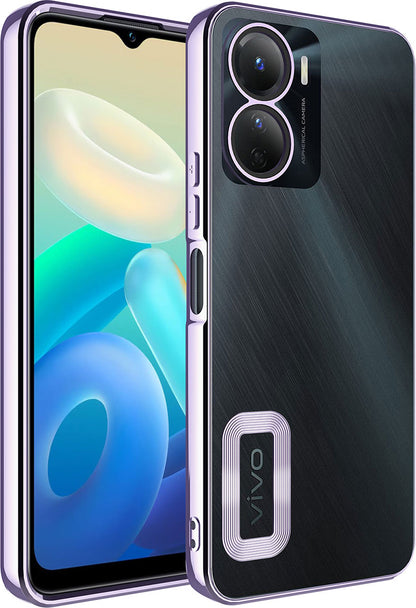 Vivo Y16 Kılıf Kamera Korumalı Logo Gösteren Mnc Omega Kapak-Lila