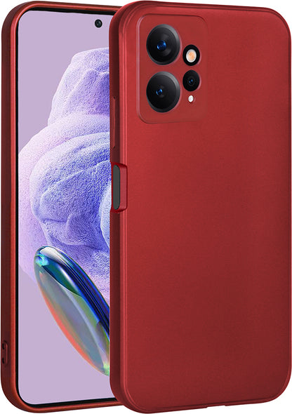 Xiaomi Redmi Note 12 4g Kılıf Mnc Premier Silikon Kapak-Kırmızı