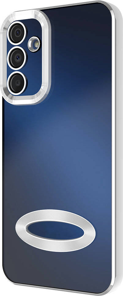 Galaxy A15 Kılıf Kamera Korumalı Logo Gösteren Mnc Omega Kapak-Gümüş