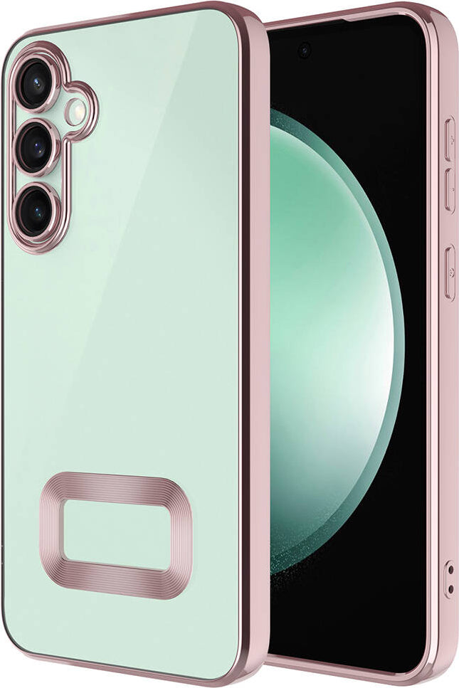 Galaxy A35 Kılıf Kamera Korumalı Logo Gösteren Mnc Omega Kapak-Rose Gold