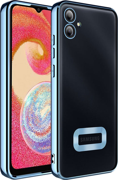 Galaxy A04E Kılıf Kamera Korumalı Logo Gösteren Mnc Omega Kapak-Sierra Mavi