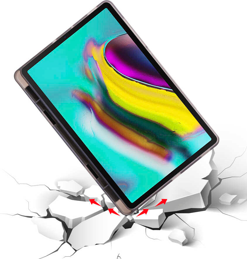 Galaxy Tab A7 10.4 T500 2020 Kılıf  Uyumlu Mnc Tri Folding Kalem Bölmeli Standlı Kılıf-Açık Yeşil