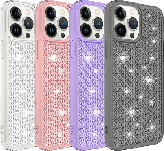 Apple iPhone 13 Pro Max Kılıf Airbagli Parlak Tasarımlı Mnc Snow Kapak-Siyah