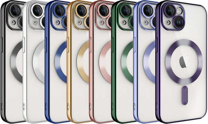 Apple iPhone 14 Kılıf Kamera Korumalı Magsafe Wireless Şarj Özellikli Mnc Demre Kapak-Lila