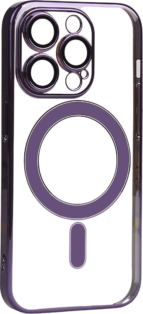 Apple iPhone 14 Pro Max Kılıf Kamera Korumalı Magsafe Sert Pc Mnc Porto Kapak-Derin Mor
