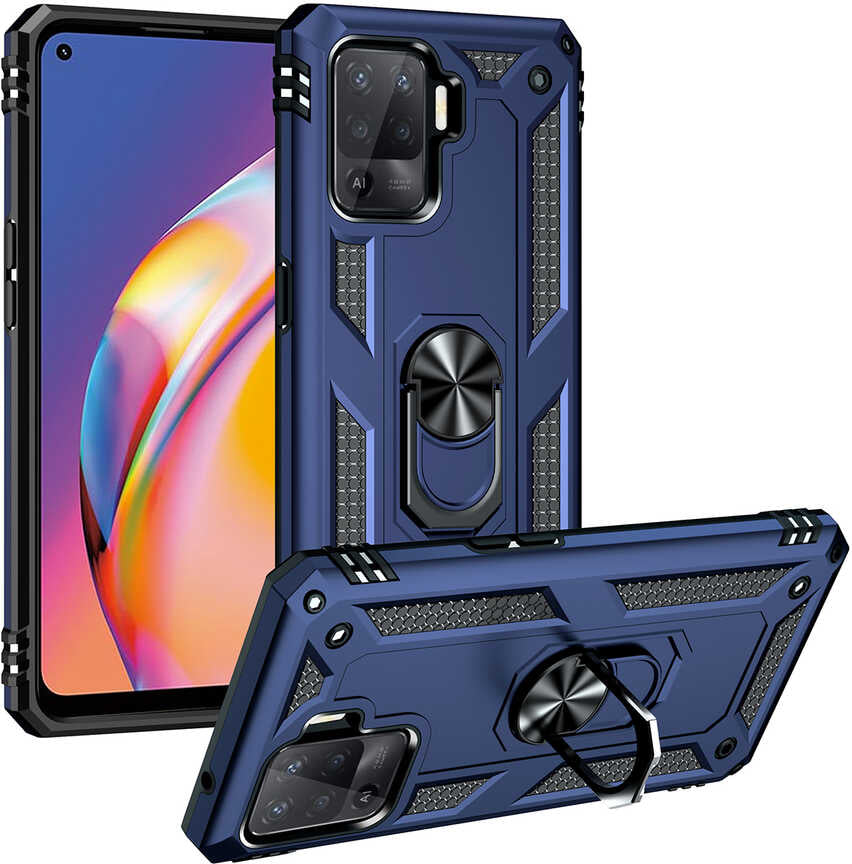 Oppo Reno 5 Lite Kılıf Mnc Vega Kapak-Mavi