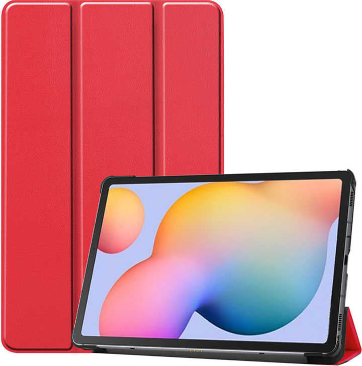 Lenovo Tab M10 Plus TBTB-128F 3. Jenerasyon  Uyumlu Mnc Smart Cover Standlı 1-1 Kılıf-Kırmızı