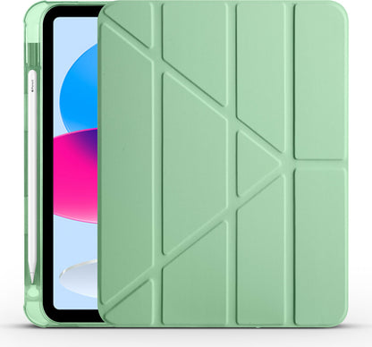 iPad 11.nesil 2025 Kılıf Mnc Tri Folding Kalem Bölmeli Standlı Kılıf - Siyah