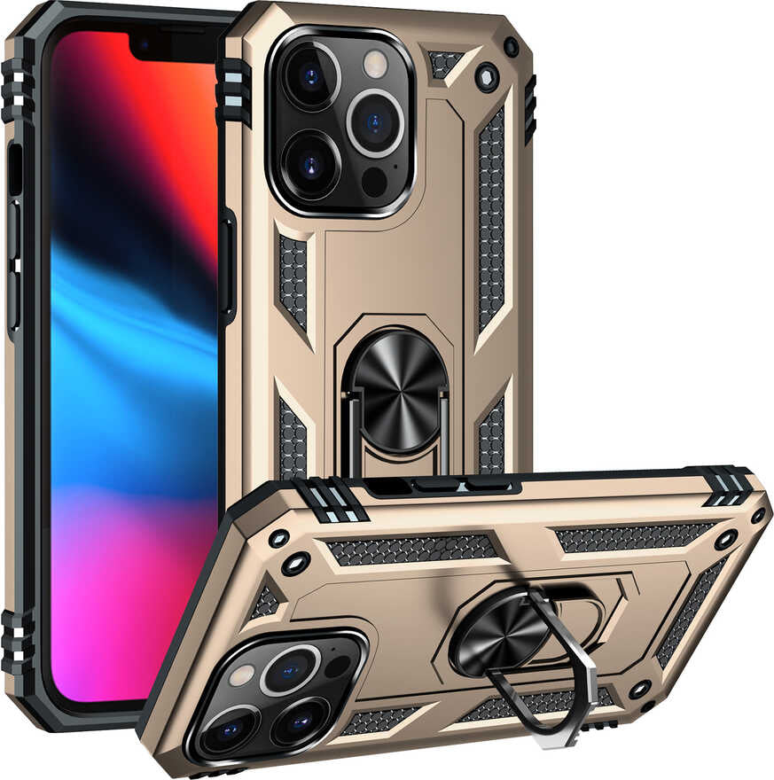 iPhone 13 Pro Kılıf Mnc Vega Kapak-Gold