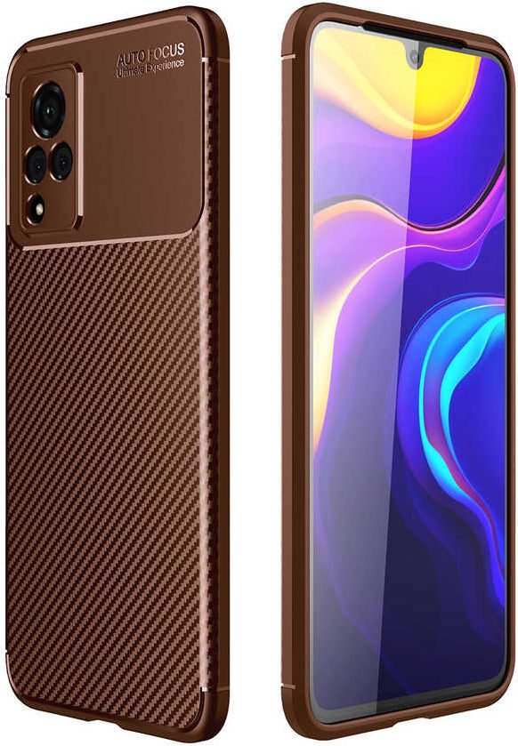Vivo V21 Kılıf Mnc Negro Silikon Kapak-Kahverengi