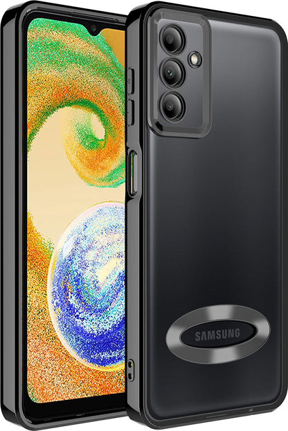 Galaxy A14 Kılıf Kamera Korumalı Logo Gösteren Mnc Omega Kapak-Siyah