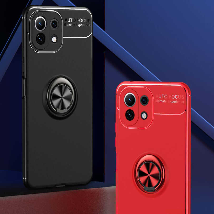 Xiaomi Mi 11 Lite Kılıf Mnc Ravel Silikon Kapak-Kırmızı