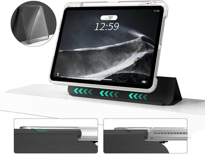 iPad Air 11 2025 M3 Kılıf Magnetik Ayrılabilen Airbagli Mnc Sliding Tablet Kılıfı - Siyah