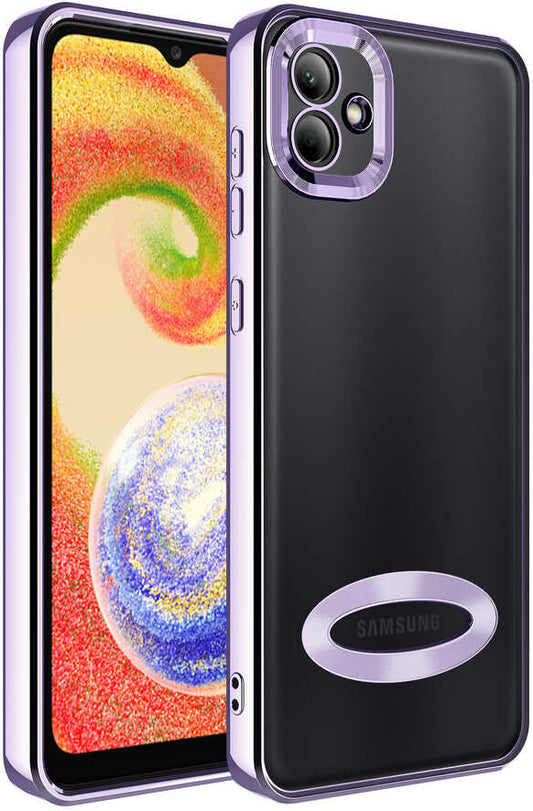Galaxy A03 Kılıf Kamera Korumalı Logo Gösteren Mnc Omega Kapak-Lila