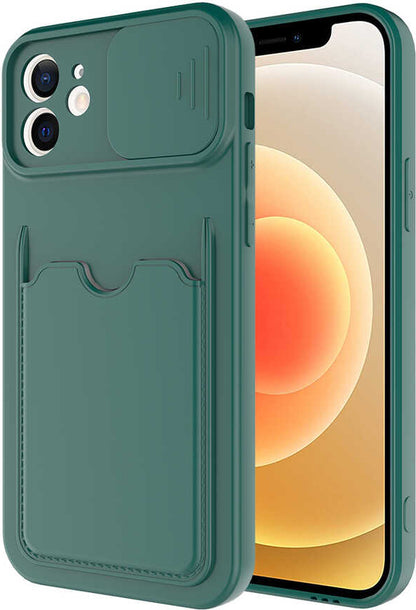 iPhone 12 Kılıf mnc Kartix Kapak-Koyu Yeşil