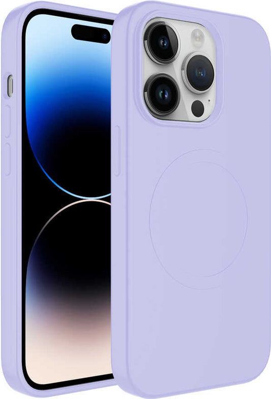 Apple iPhone 11 Pro Kılıf Magsafe Wireless Şarj Özellikli Pastel Renk Silikon Mnc Plas Kapak-Lila