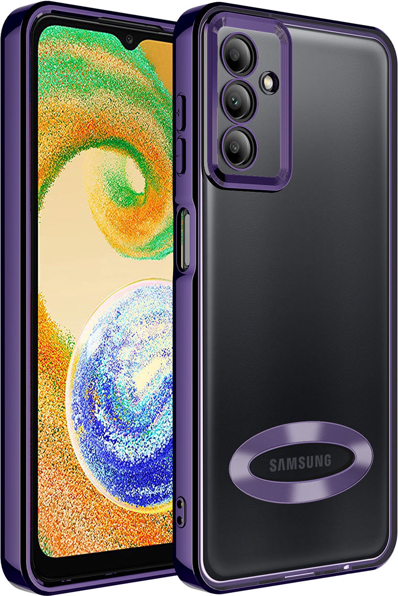 Galaxy A14 Kılıf Kamera Korumalı Logo Gösteren Mnc Omega Kapak-Derin Mor