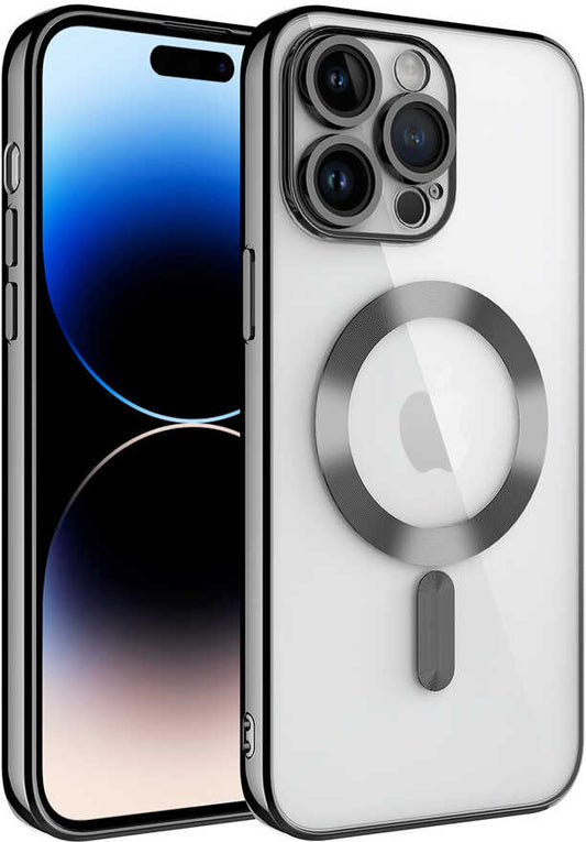 Apple iPhone 14 Pro Kılıf Kamera Korumalı Magsafe Wireless Şarj Özellikli Mnc Demre Kapak-Siyah