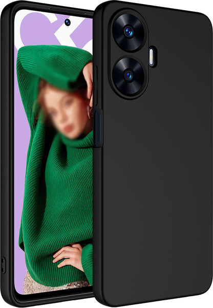Realme C55 Kılıf Mnc Mara Laaakan Kapak-Siyah