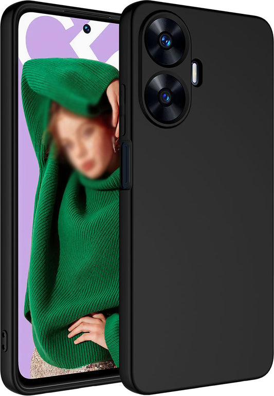 Realme C55 Kılıf Mnc Mara Laaakan Kapak-Siyah