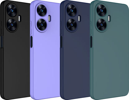 Realme C55 Kılıf Mnc Mara Laaakan Kapak-Siyah