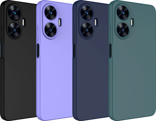 Realme C55 Kılıf Mnc Mara Laaakan Kapak-Siyah