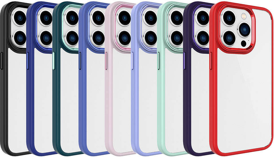 Apple iPhone 15 Pro Max Kılıf Mnc Krom Kapak-Siyah