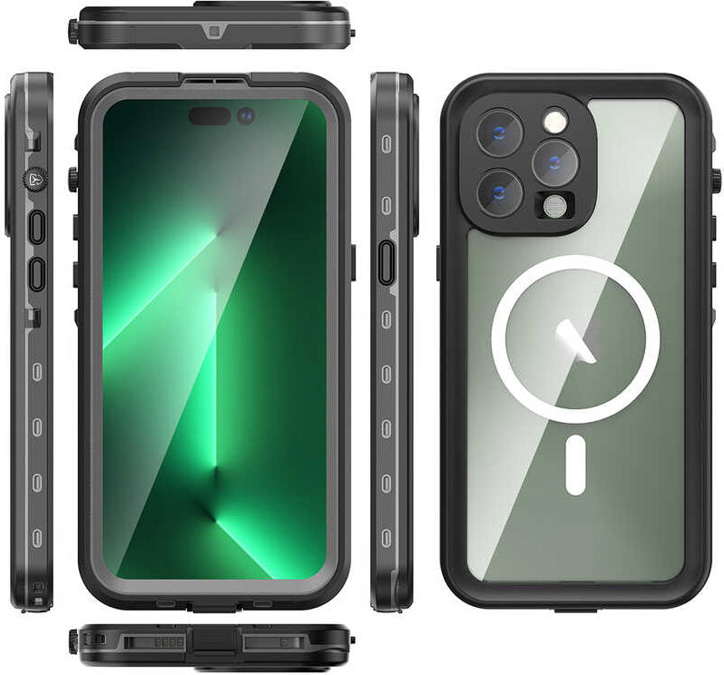 Apple iPhone 14 Pro Max Kılıf 1-1 Su Geçirmez Kılıf-Siyah