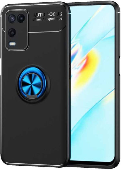 Oppo A54 4g Kılıf Mnc Ravel Silikon Kapak-Siyah-Mavi