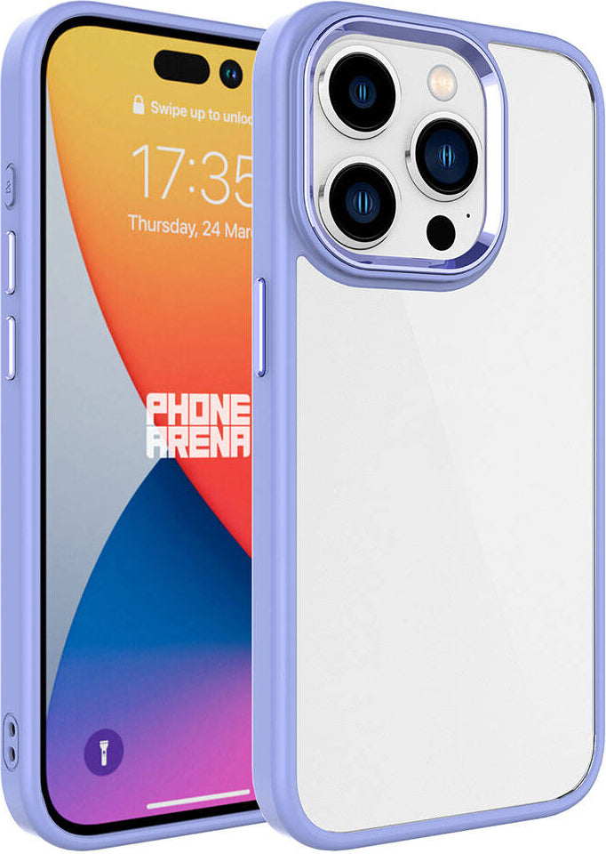 Apple iPhone 15 Pro Kılıf Mnc Krom Kapak-Lila