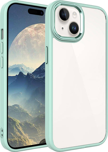 Apple iPhone 15 Plus Kılıf Mnc Krom Kapak-Yeşil