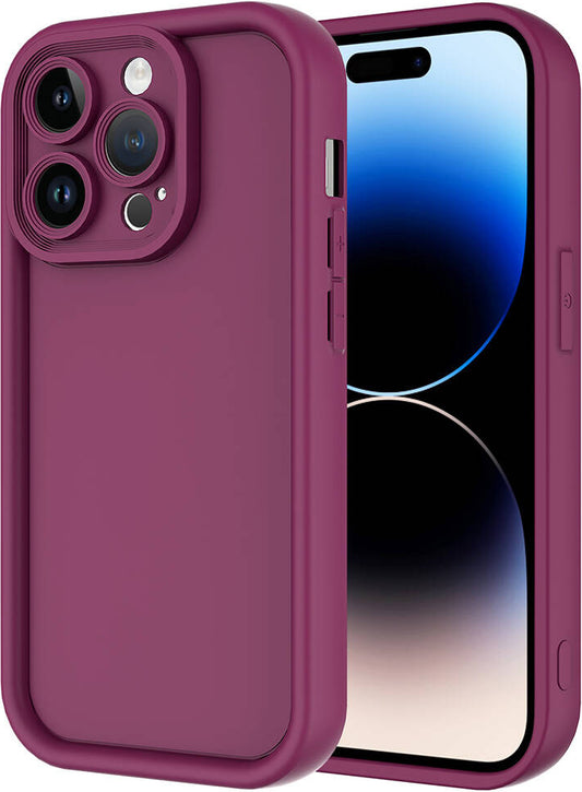 Apple iPhone 14 Pro Kılıf Kamera Korumalı Mnc Ananas Kapak-Mürdüm