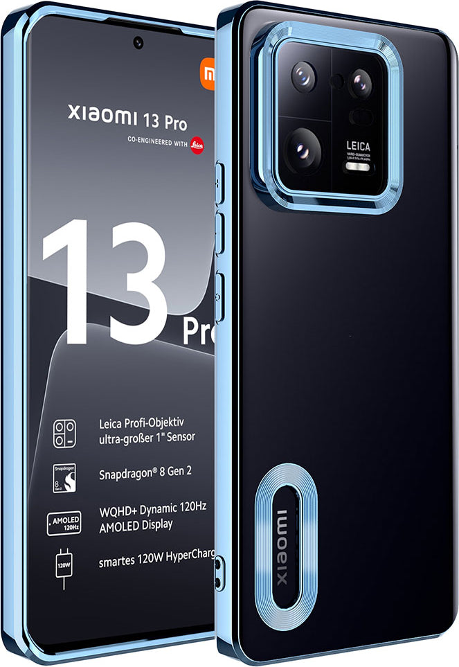 Xiaomi Mi 13 Pro Kılıf Kamera Korumalı Logo Gösteren Mnc Omega Kapak-Mavi
