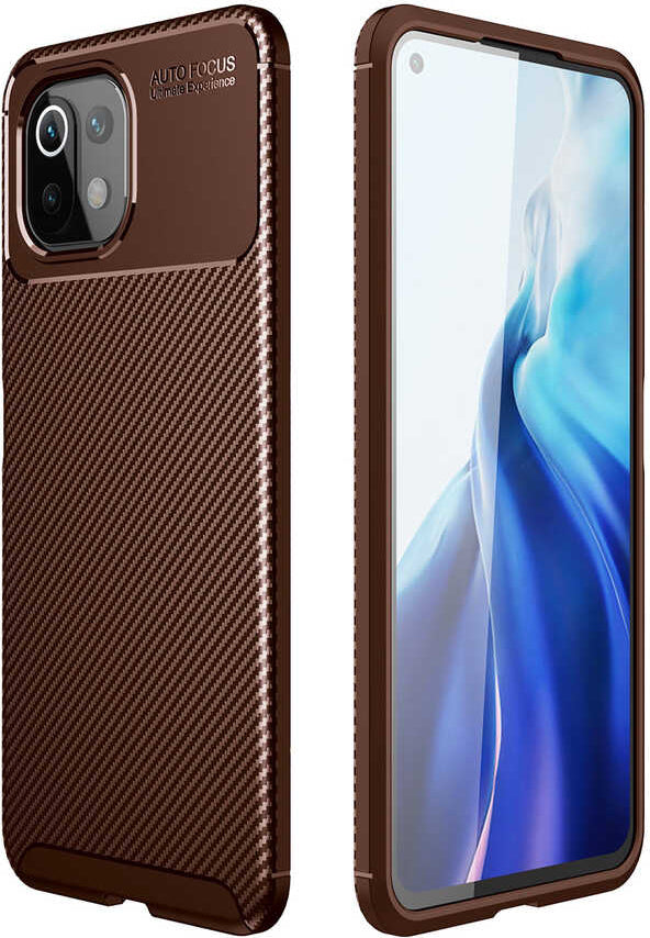 Xiaomi Mi 11 Lite Kılıf Mnc Negro Silikon Kapak-Kahverengi