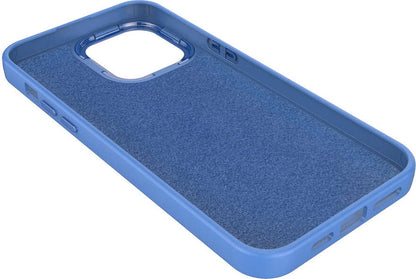 Apple iPhone 13 Kılıf Metal Çerçeve ve Buton Tasarımlı Silikon Mnc Luna Kapak-Sierra Mavi