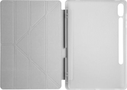 Galaxy Tab S9 Fe Plus Kılıf  Uyumlu Mnc Tri Folding Kalem Bölmeli Standlı Kılıf-Mor