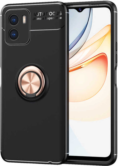 Vivo Y15S Kılıf Mnc Ravel Silikon Kapak-Siyah-Rose Gold