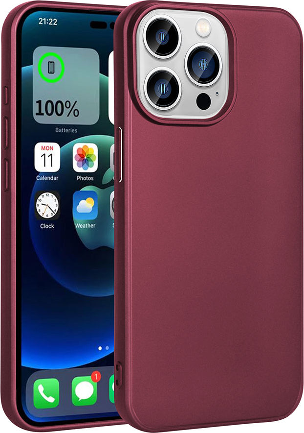 Apple iPhone 15 Pro Max Kılıf Mnc Premier Silikon Kapak-Mürdüm