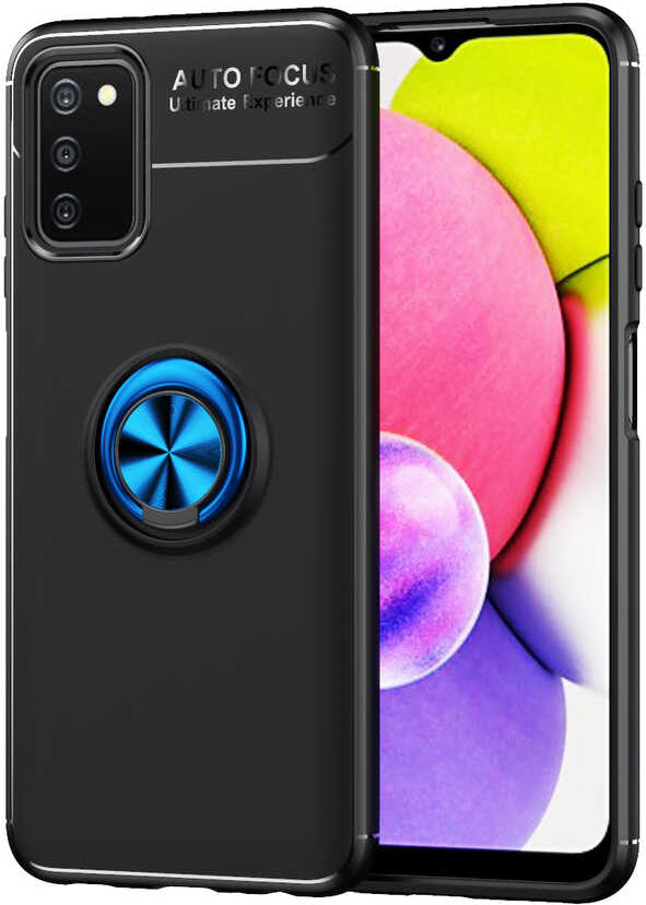 Galaxy A03S Kılıf Mnc Ravel Silikon Kapak-Siyah-Mavi