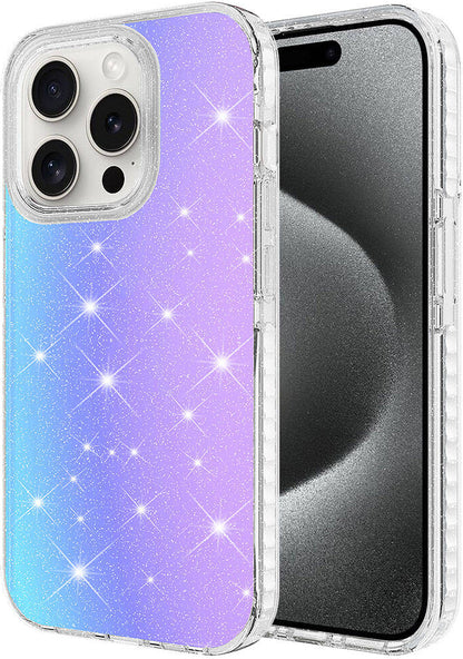 Apple iPhone 15 Pro Max Kılıf Parlak Renk Geçişli Mnc Velle Kapak-Beyaz