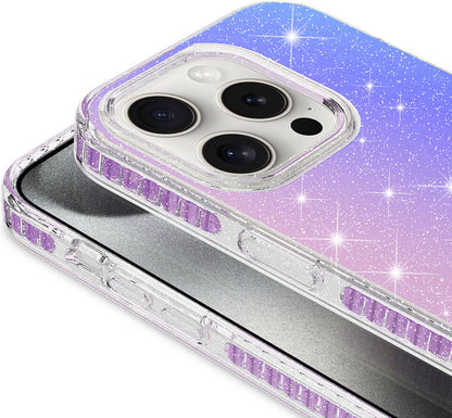 Apple iPhone 15 Pro Max Kılıf Parlak Renk Geçişli Mnc Velle Kapak-Beyaz