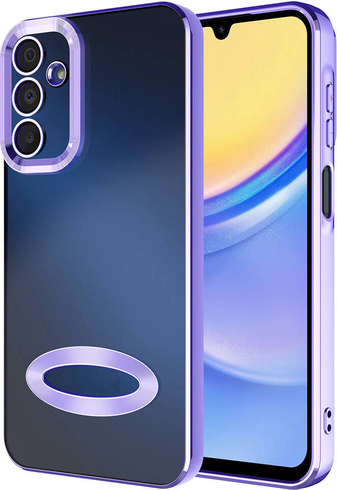 Galaxy A15 Kılıf Kamera Korumalı Logo Gösteren Mnc Omega Kapak-Lila