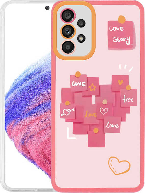 Galaxy A73 Kılıf Mnc M-Fit Desenli Kapak-Love Story No2