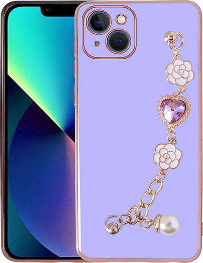 Apple iPhone 14 Plus Kılıf El Tutamaçlı Kamera Korumalı Mnc Taka Silikon Kapak-Mor