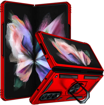 Galaxy Z Fold 3 Kılıf Mnc Vega Kapak-Kırmızı