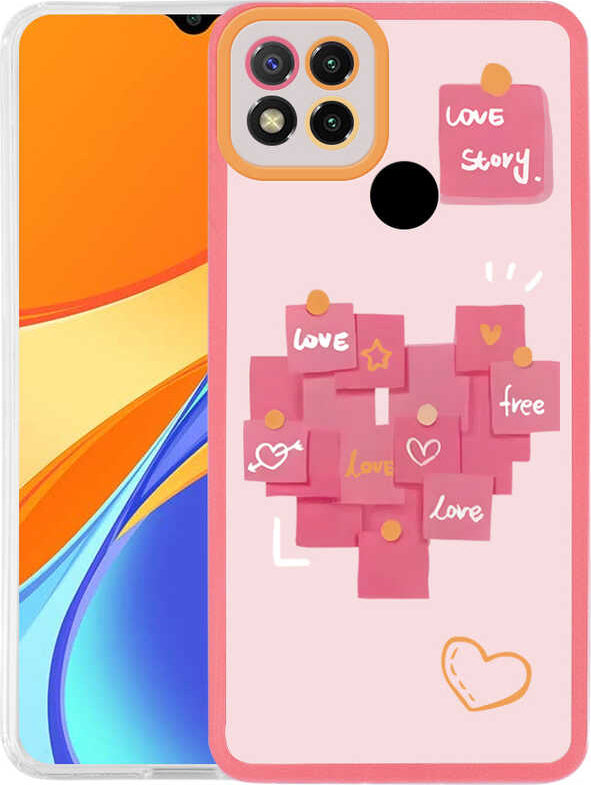 Xiaomi Redmi 9c Kılıf Mnc M-Fit Desenli Kapak-Love Story No2