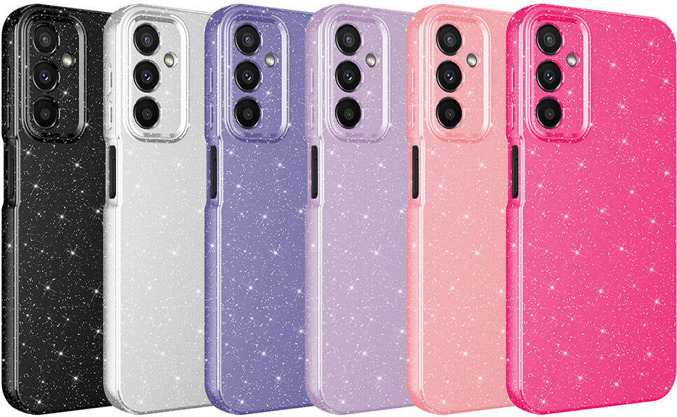 Galaxy A15 Kılıf Kamera Korumalı Simli Lüks Mnc Koton Kapak-Gümüş
