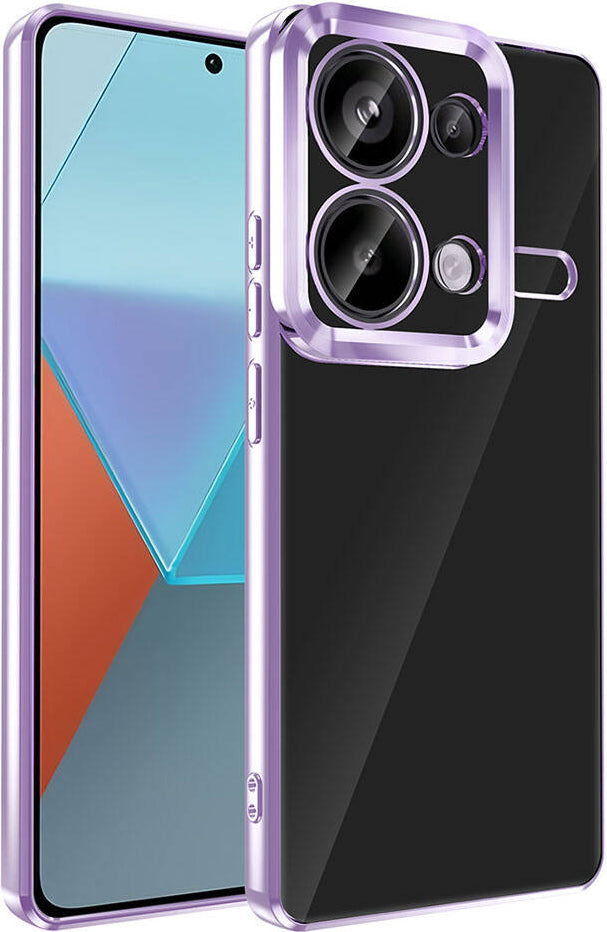 Xiaomi Redmi Note 13 Pro 4g Kılıf Kamera Korumalı Logo Gösteren Mnc Omega Kapak-Lila