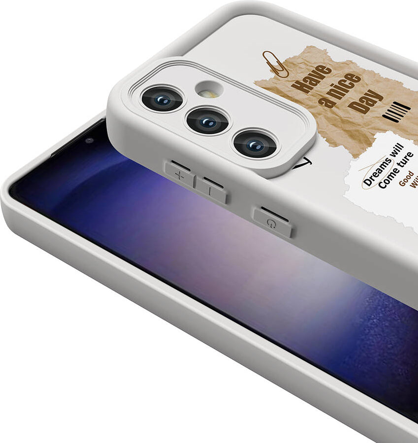 Galaxy A35 Kılıf Kamera Korumalı Baskılı Arka Yüzey Mnc Klas Kapak-Açık Kahve